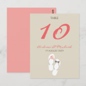 Postale M. & Mme Flip Flops Mariage Carte de numéro de tab (Devant / Derrière)