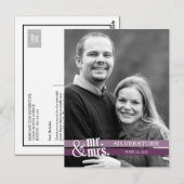 Postale M. & Mme Mariage Carte de remerciements - Plum (Devant / Derrière)