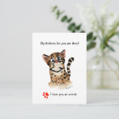 Postale Ma carte de jeu au jeu de mots du Ocelot aux senti (Debout devant)