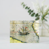 Postale Magellans navire Victoria, Antique Carte Océan Pac (Debout devant)