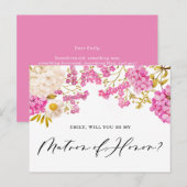 Postale Magenta Hydrangeas Carte de proposition de carte d (Devant / Derrière)