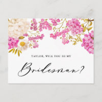 Magenta Hydrangeas Seras-Tu Ma Carte Bridesman
