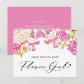 Postale Magenta Hydrangeas Serez-Vous Ma Carte Fille Fleur (Devant / Derrière)