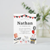 Postale Magicien Rabbit Carte Bande Magique Spectacle Anni (Debout devant)