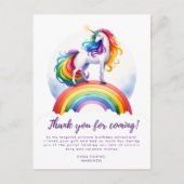 Postale Magique Rainbow Unicorn Anniversaire Carte de reme (Devant)