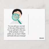 Postale Magnifier le verre Boy Scientifique Merci carte po (Dos)