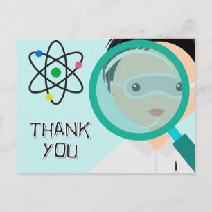 Postale Magnifier le verre Boy Scientifique Merci carte po