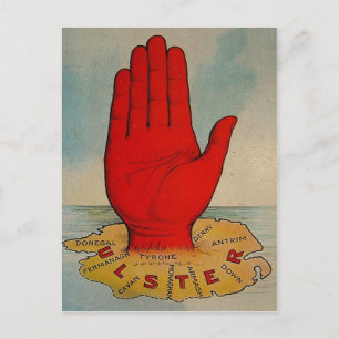 Postale Main rouge Ulster et carte
