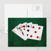 Postale Mains de poker - Carte haute - As (Devant / Derrière)
