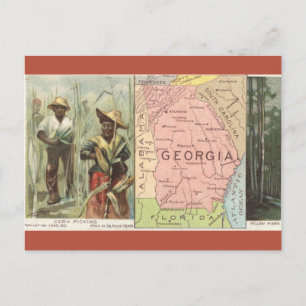 Postale Maïs et carte de Géorgie vintage