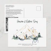 Postale Majestic Mountain Forest Carte de Noël (Devant / Derrière)