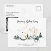 Postale Majestic Mountain Forest Carte de Noël (Devant / Derrière)