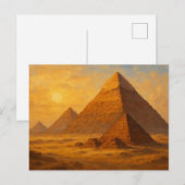 Postale Majestic Pyramids Desert Sun Egyptian Carte postal (Devant / Derrière)