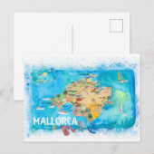 Postale Mallorca Espagne Carte illustrée avec des monument (Devant / Derrière)