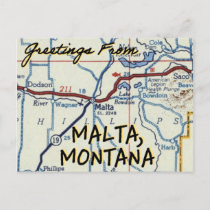Postale Malte Montana Carte Vintage