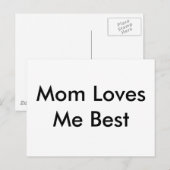 Postale Maman aime ma meilleure carte (Devant / Derrière)