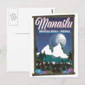 Postale Manaslu Himalayas Népal carte de l'affiche (Devant / Derrière)