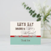 Postale Mangez, Buvez n Se Marier, Merci Note Carte Postal (Debout devant)