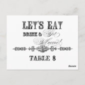 Postale Mangez, buvez n Se marier, Numéro de tableau Carte (Dos)