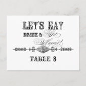 Postale Mangez, buvez n Se marier, Numéro de tableau Carte (Devant)