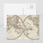 Postale Mappemonde - Carte du monde (Devant / Derrière)