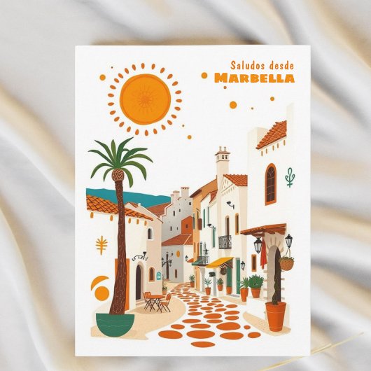 Postale Marbella Espagne vacances méditerranéenne Carte po