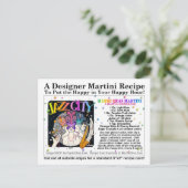 Postale Mardi Gras - Mardi gras Martini Recette Carte (Debout devant)