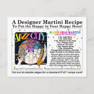 Postale Mardi Gras - Mardi gras Martini Recette Carte