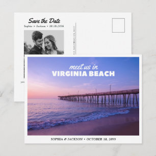 Postale Mariage à Virginia Beach, carte de sauvegarde de d