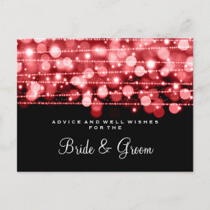 Postale Mariage Avis Carte Fête Éclats Rouge