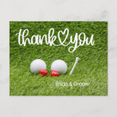 Postale Mariage de golf Carte de remerciements avec amour  (Devant)