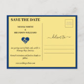 Postale Mariage de la carte du monde bleu (Dos)