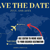 Postale Mariage de la carte du monde bleu