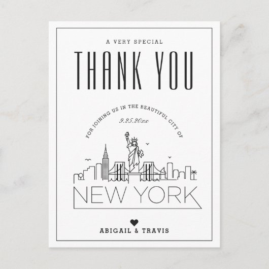 Postale Mariage de New York | Merci de venir ! Carte posta (Devant)