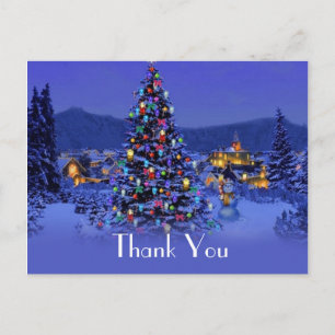 Postale Mariage de Noël merci carte postale.