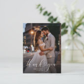 Postale mariage de script unique merci carte photo (Debout devant)