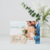 Postale Mariage de superposition de script merci carte pho (Debout devant)