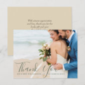 Postale Mariage de superposition de script merci carte pho (Devant / Derrière)