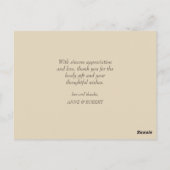 Postale Mariage de superposition de script merci carte pho (Dos)