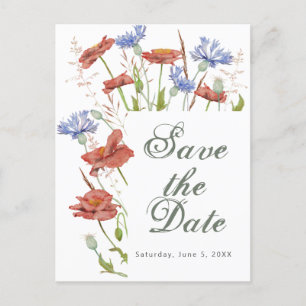 Postale mariage fleur sauvage enregistrer la date carte po