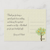 Postale Mariage merci carte postale. Printemps et été. (Dos)