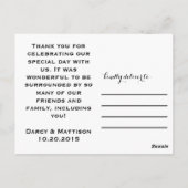 Postale Mariage merci carte postale, simple texte d'angle (Dos)