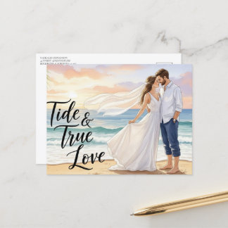 Postale Mariage moderne élégant Enregistrer la carte posta