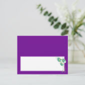 Postale Mariage moderne Peacock violet Carte de lieu écrit (Debout devant)