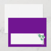 Postale Mariage moderne Peacock violet Carte de lieu écrit (Devant / Derrière)