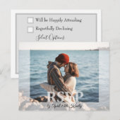 Postale Mariage moderne RSVP Ajouter votre Carte photo (Devant / Derrière)