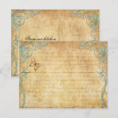 Postale Mariage Recette Carte Papillon Vintage (Devant / Derrière)