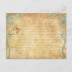 Postale Mariage Recette Carte Papillon Vintage