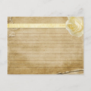 Postale Mariage Recette Carte Rose de crème Vintage