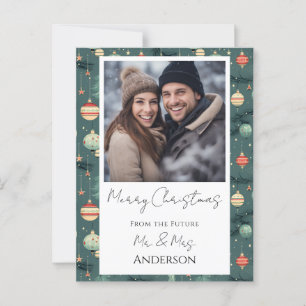 Postale Mariage Retro Noël Enregistrer la date Carte posta